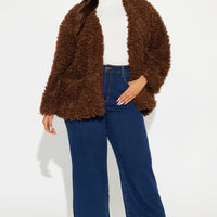 Adjust To The Fame Faux Fur Coat - Chocolate