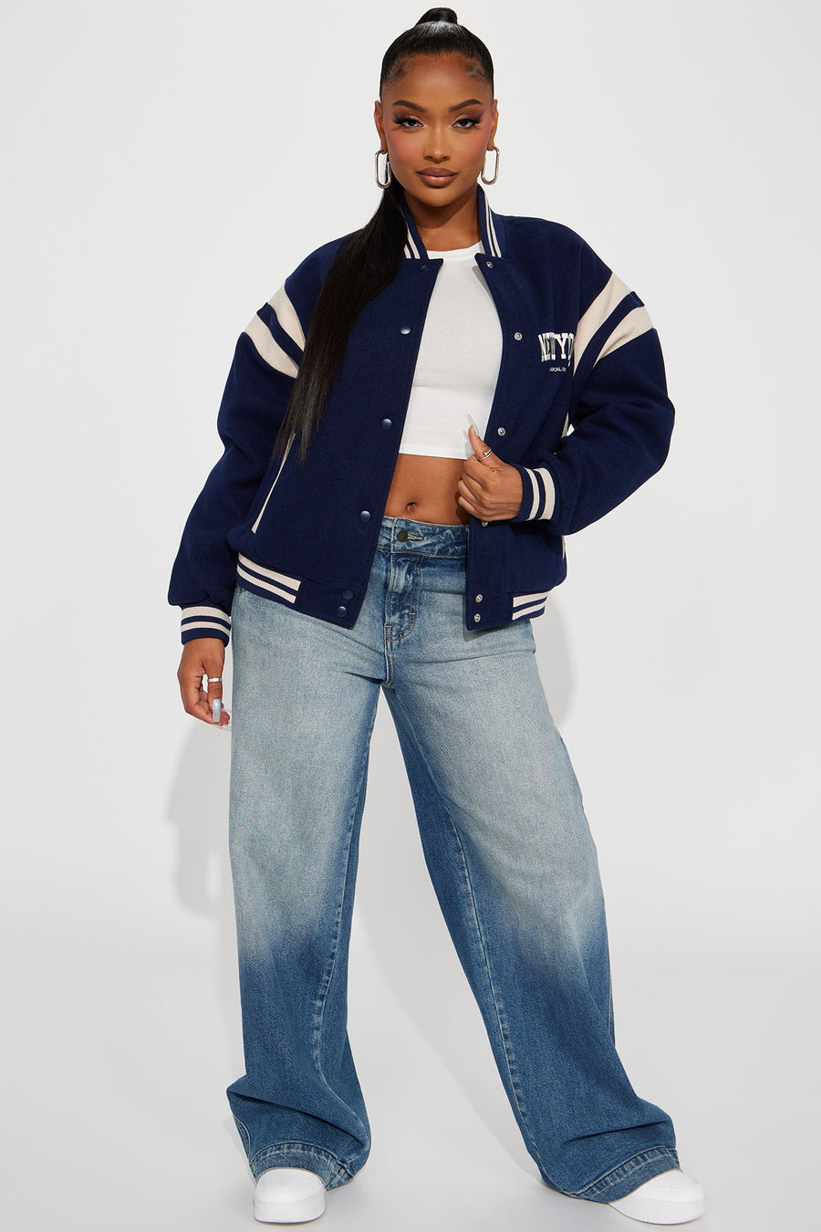 Manhattan Babe Varsity Jacket - Navy