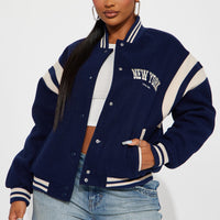 Manhattan Babe Varsity Jacket - Navy
