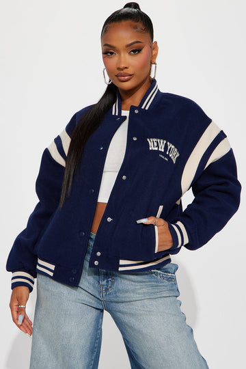 Manhattan Babe Varsity Jacket - Navy