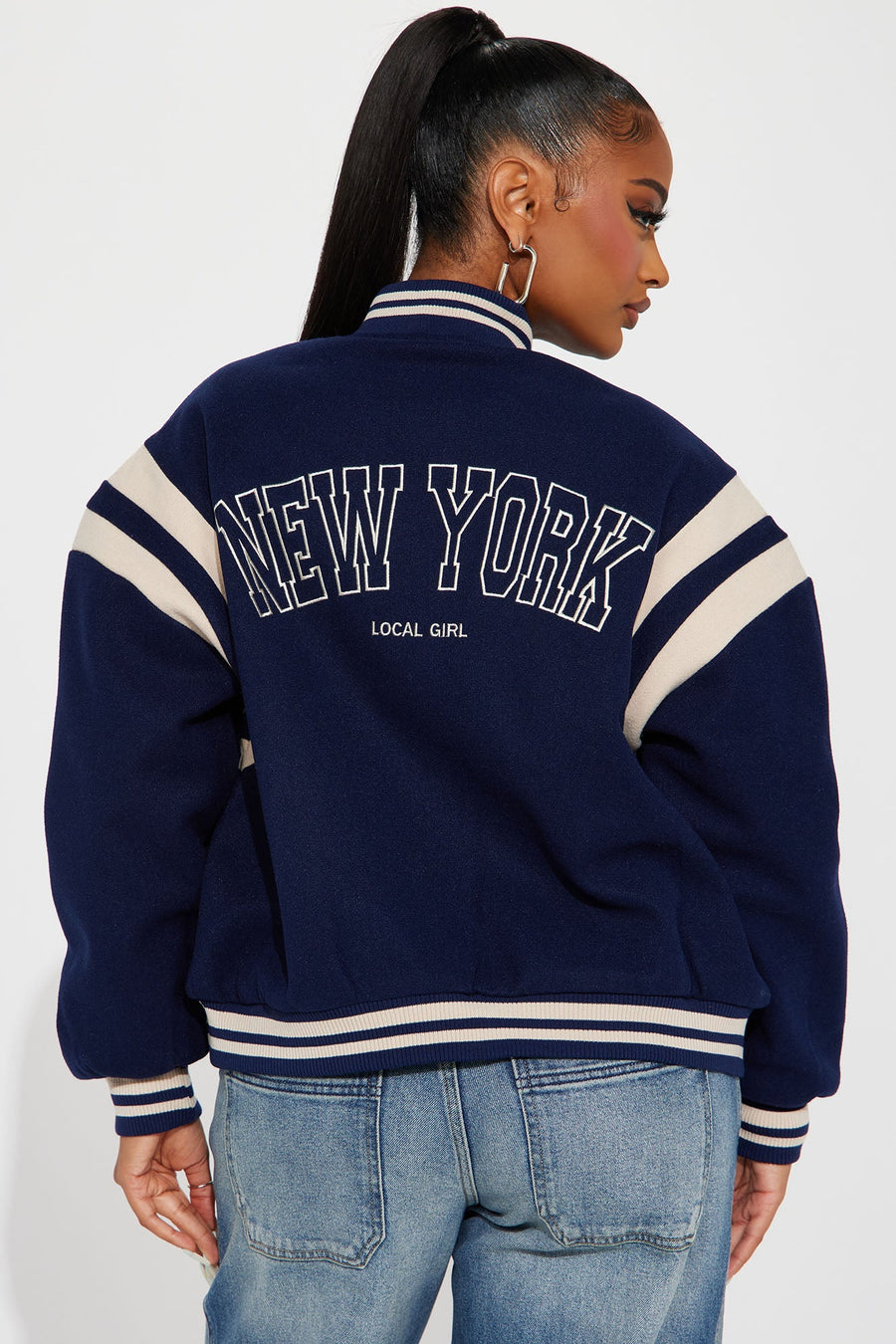 Manhattan Babe Varsity Jacket - Navy