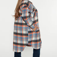 Get Lost Plaid Shacket - Orange/combo