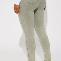 Shape Up Sculpting Stretch Skinny Jeans - Green