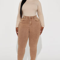 Shape Up Sculpting Stretch Skinny Jeans - Brown