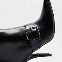 Berlin Buckle Knee High Boots - Black