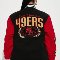 49ers Letterman Jacket - Black/Red