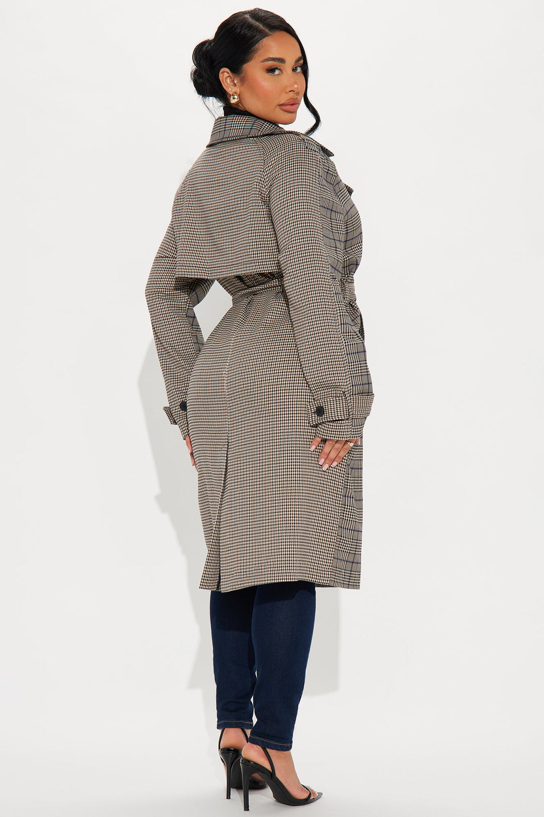 Prep School Plaid Trench - Khaki/combo