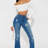 Tall Road Tripper Ripped Stretch Flare Jeans - Dark Wash