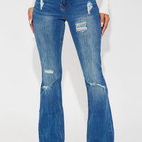 Tall Road Tripper Ripped Stretch Flare Jeans - Dark Wash