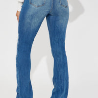 Tall Road Tripper Ripped Stretch Flare Jeans - Dark Wash