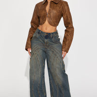 Copenhagen Non Stretch Tinted Wide Leg Jean - Dark Wash