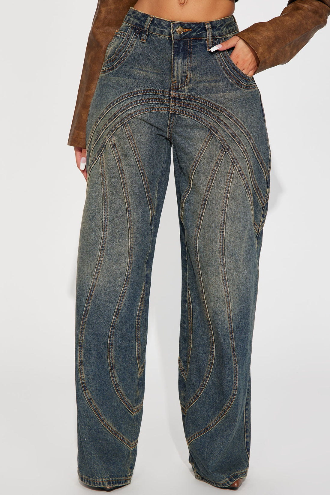 Copenhagen Non Stretch Tinted Wide Leg Jean - Dark Wash