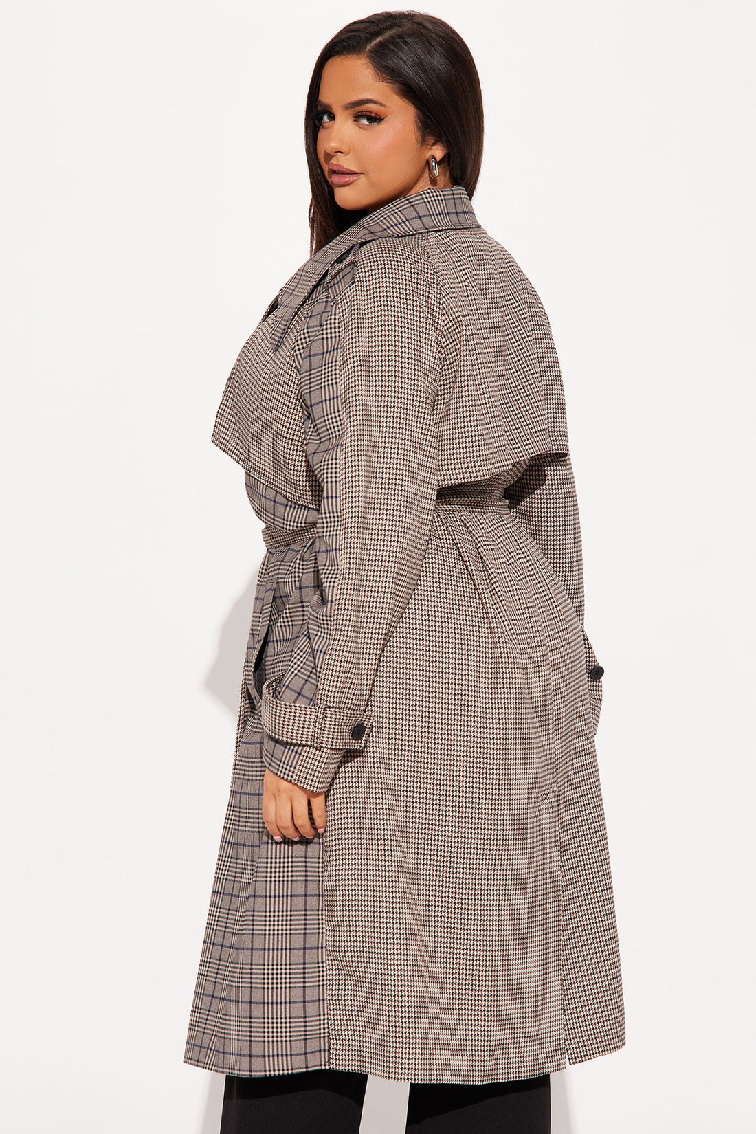 Prep School Plaid Trench - Khaki/combo
