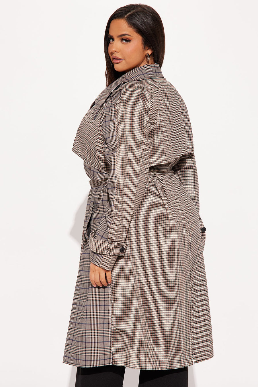 Prep School Plaid Trench - Khaki/combo