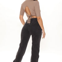 Tall Get It Straight Slouch Fit Jeans - Black