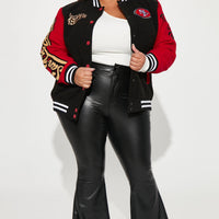 49ers Letterman Jacket - Black/Red