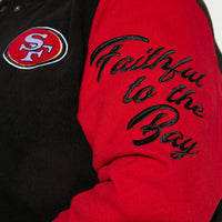 49ers Letterman Jacket - Black/Red