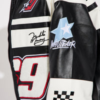 Racing Flag Bomber Jacket - Black/White