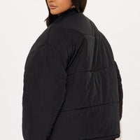 Riley Quilted Bomber Jacket - Black