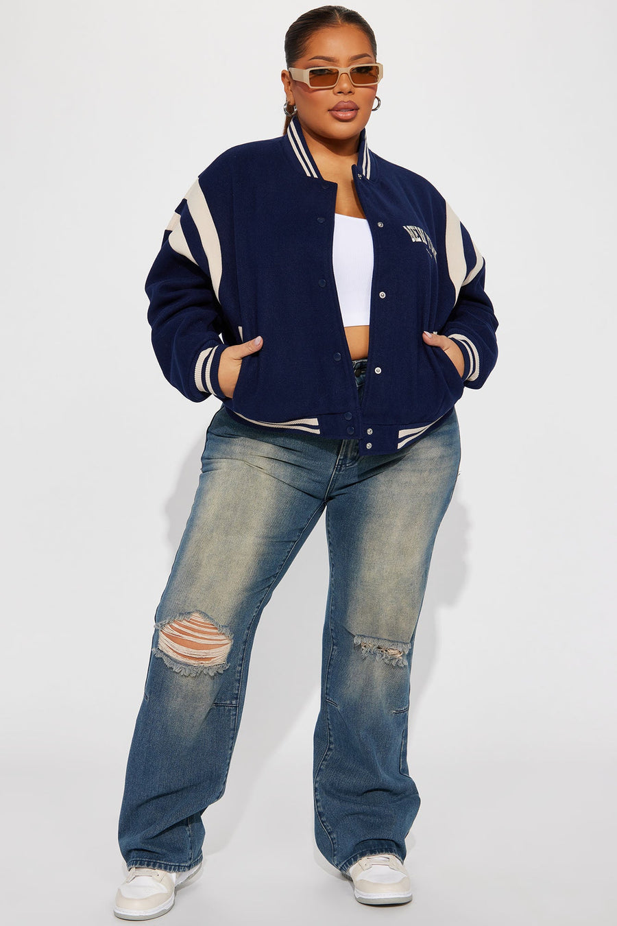 Manhattan Babe Varsity Jacket - Navy