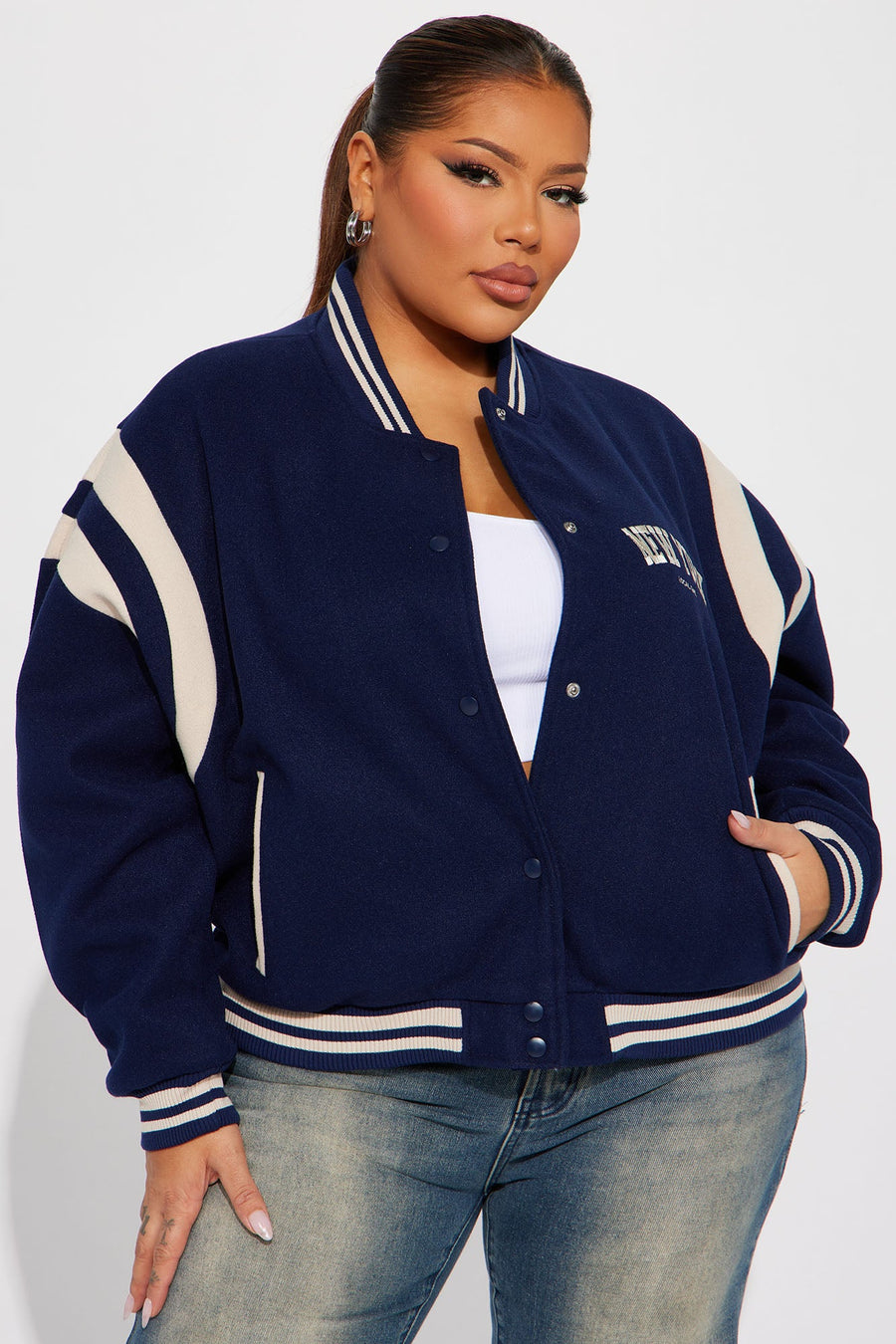 Manhattan Babe Varsity Jacket - Navy