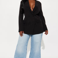 Khloe Lace Up Blazer - Black