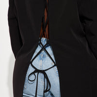 Khloe Lace Up Blazer - Black