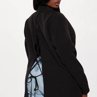 Khloe Lace Up Blazer - Black