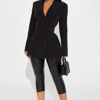 Khloe Lace Up Blazer - Black