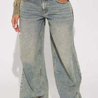 Artesia Tinted Baggy Non Stretch Jeans - Light Wash