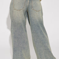 Artesia Tinted Baggy Non Stretch Jeans - Light Wash