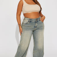 Artesia Tinted Baggy Non Stretch Jeans - Light Wash