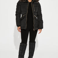 Cool Vibes Puffer Coat - Black