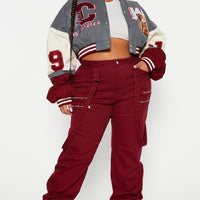 Cali Teddy Bomber Jacket - Grey/Combo