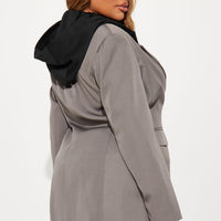 Cozy Office Days Long Blazer - Grey