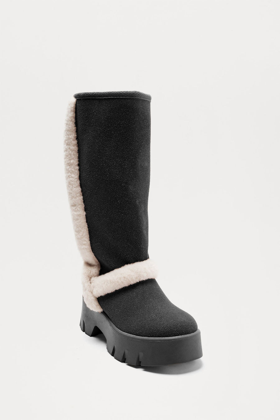 Aspen Sherpa Knee High Boots - Black