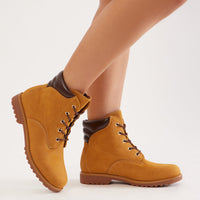 Bennett Lace Up Booties - Tan