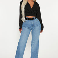 Bridge The Distance Wide Leg Jeans - Blue Wash