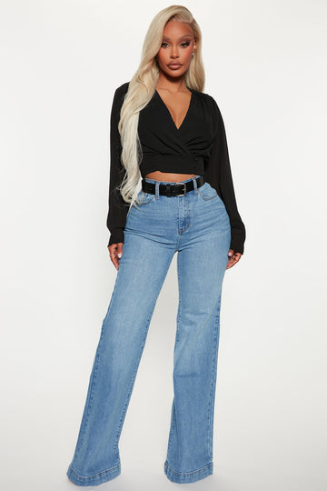 Bridge The Distance Wide Leg Jeans - Blue Wash