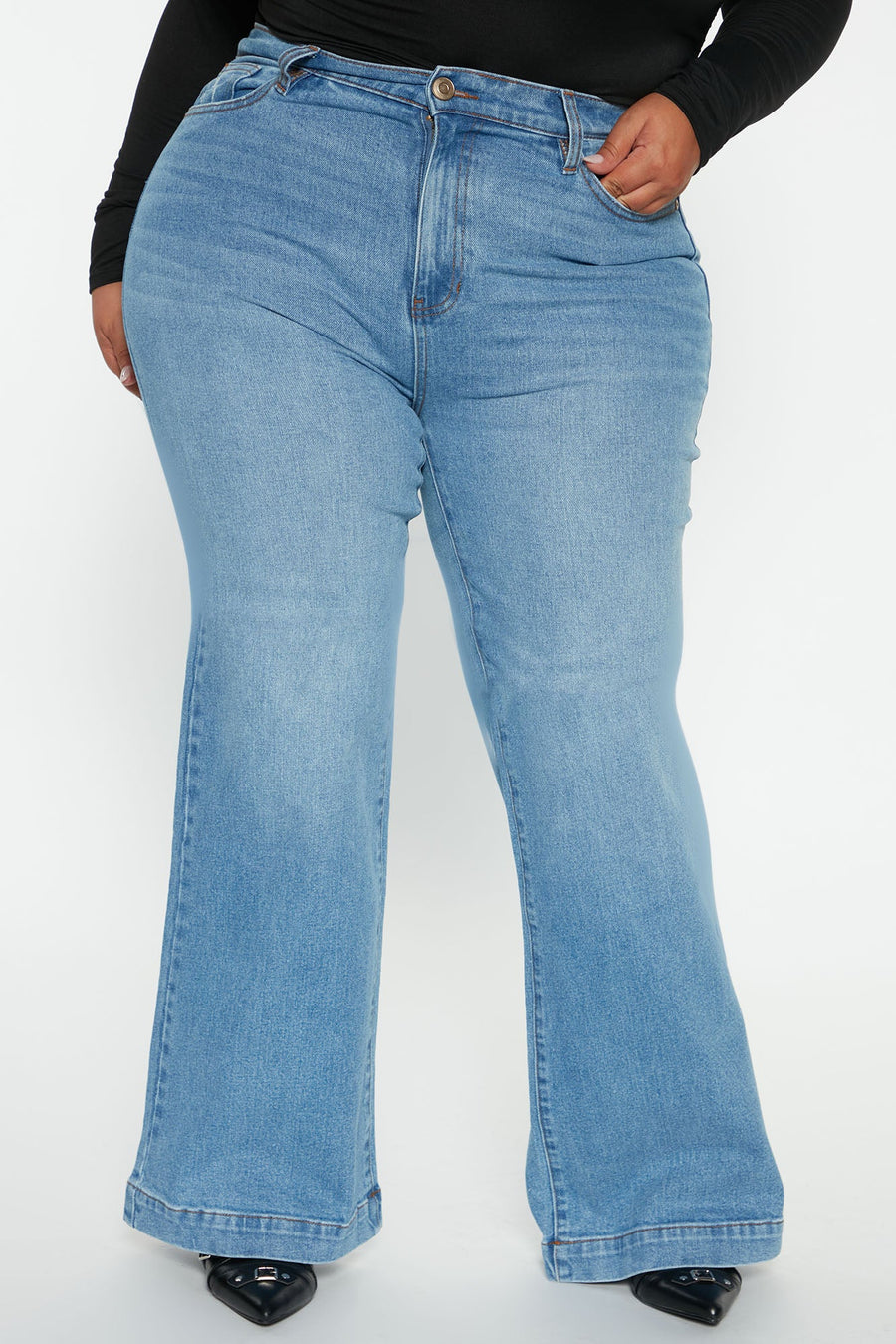 Bridge The Distance Wide Leg Jeans - Blue Wash