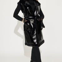 Rule Breaker Shearling Long Vest - Black