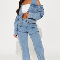 Multiple Reasons Convertible Denim Jacket - Medium Wash
