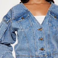 Multiple Reasons Convertible Denim Jacket - Medium Wash