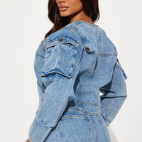 Multiple Reasons Convertible Denim Jacket - Medium Wash