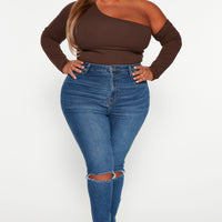 Lots Of Love Ripped Skinny Jeans - Dark Wash