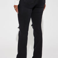 Jessie Mid Rise Distressed Bootcut Jean - Black