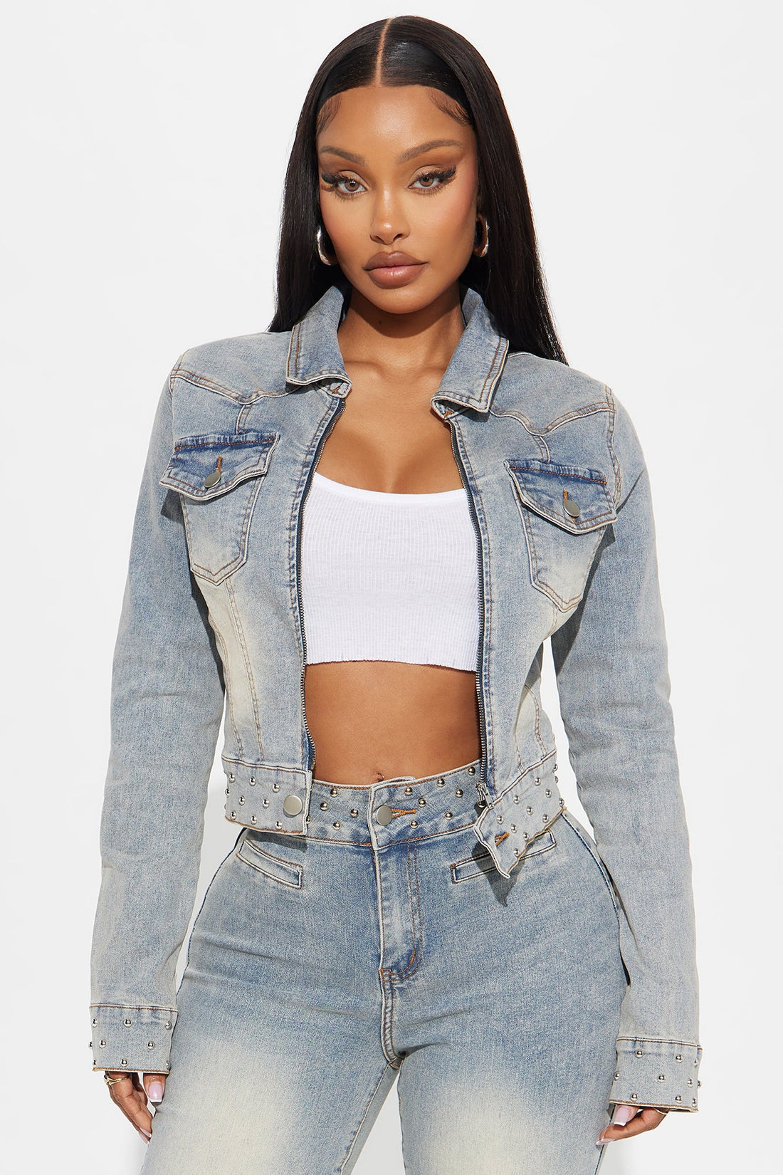 Matched Energy Stretch Denim Jacket - Vintage Wash