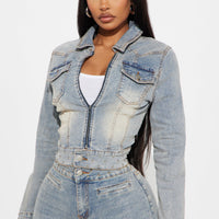 Matched Energy Stretch Denim Jacket - Vintage Wash