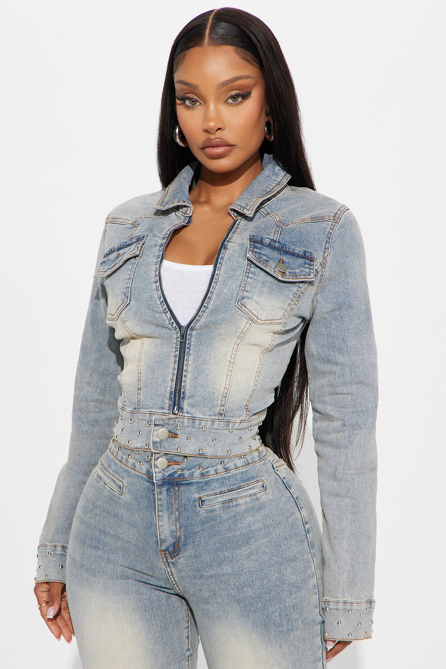 Matched Energy Stretch Denim Jacket - Vintage Wash