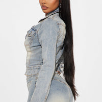Matched Energy Stretch Denim Jacket - Vintage Wash